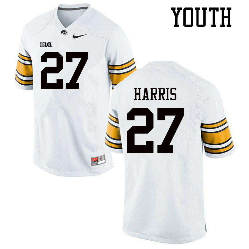 Youth #27 Jermari Harris Iowa Hawkeyes College Football Jerseys Sale-White - Click Image to Close